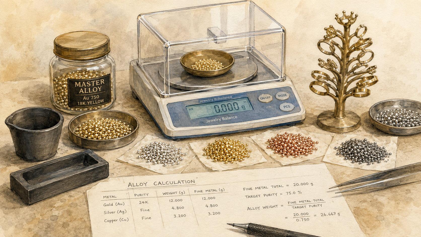 How to Calculate Gold Alloy Fineness: A Practical Guide for Jewelers
