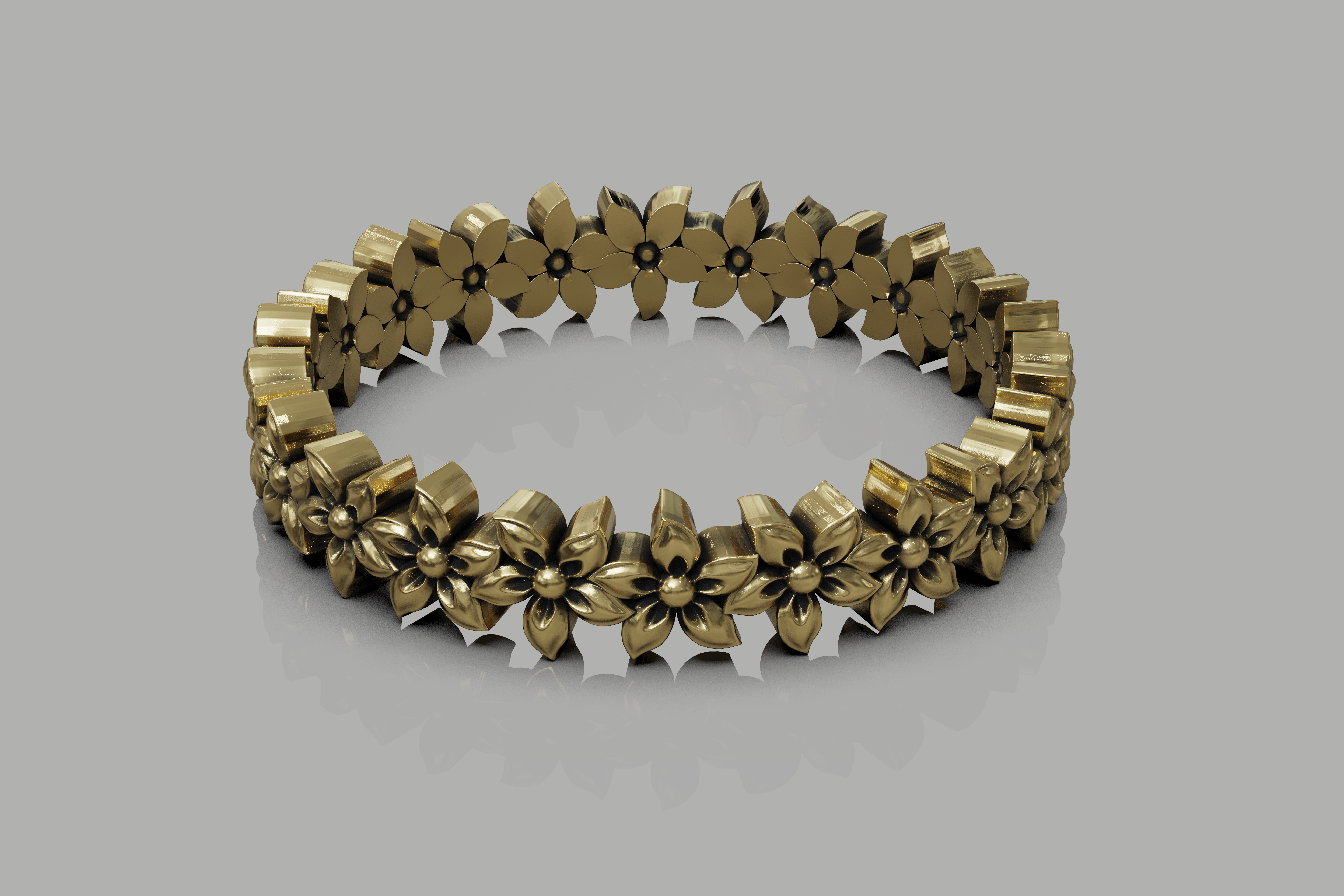 Floral Petal Diamond Eternity Band — view 8