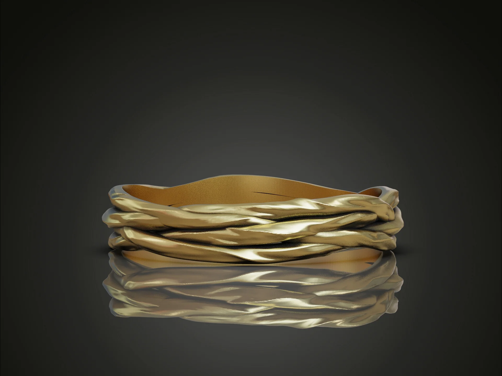 Elegant Braided Rope Wedding Band — view 2