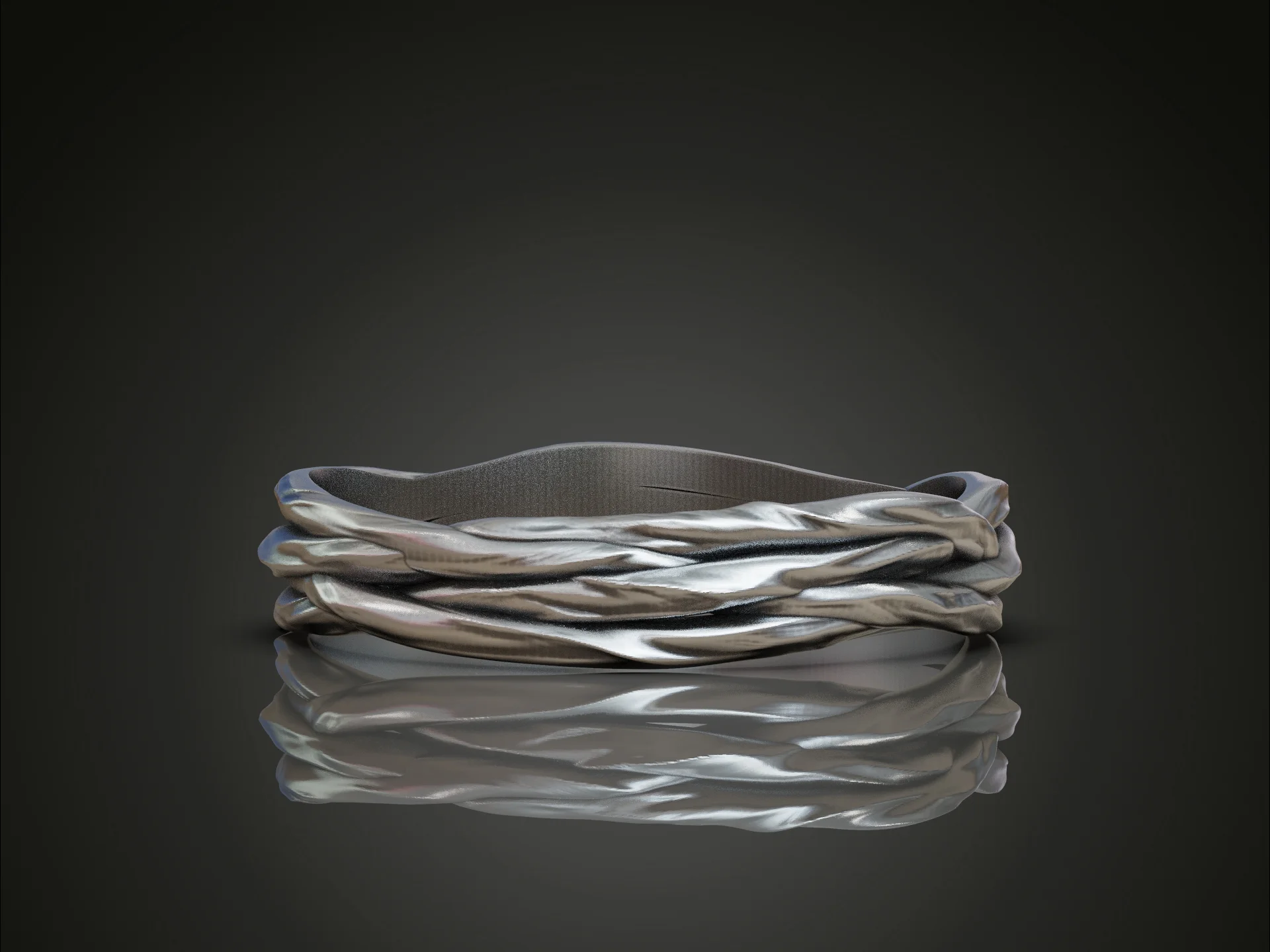 Elegant Braided Rope Wedding Band