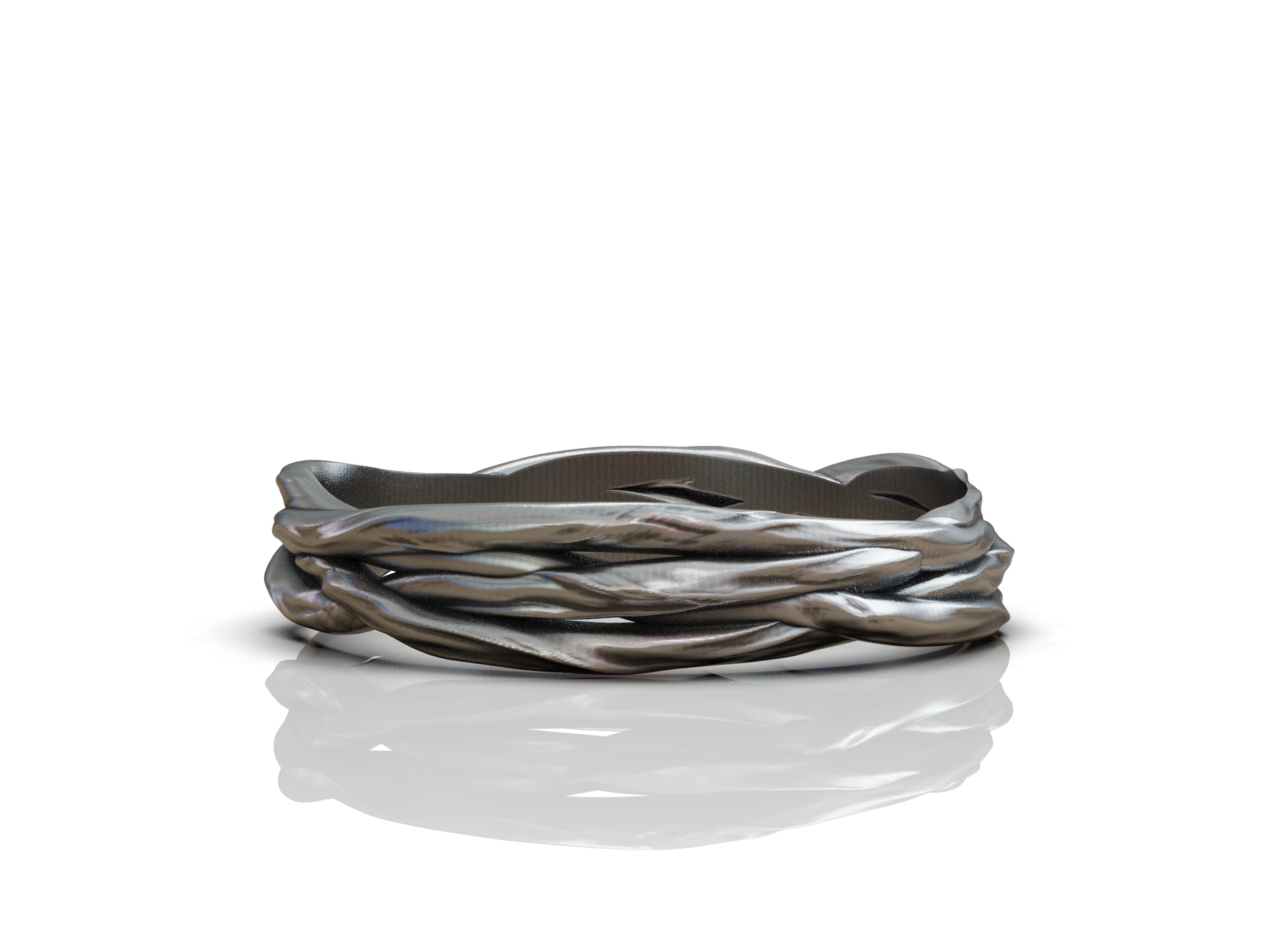 Elegant Braided Rope Wedding Band — view 5