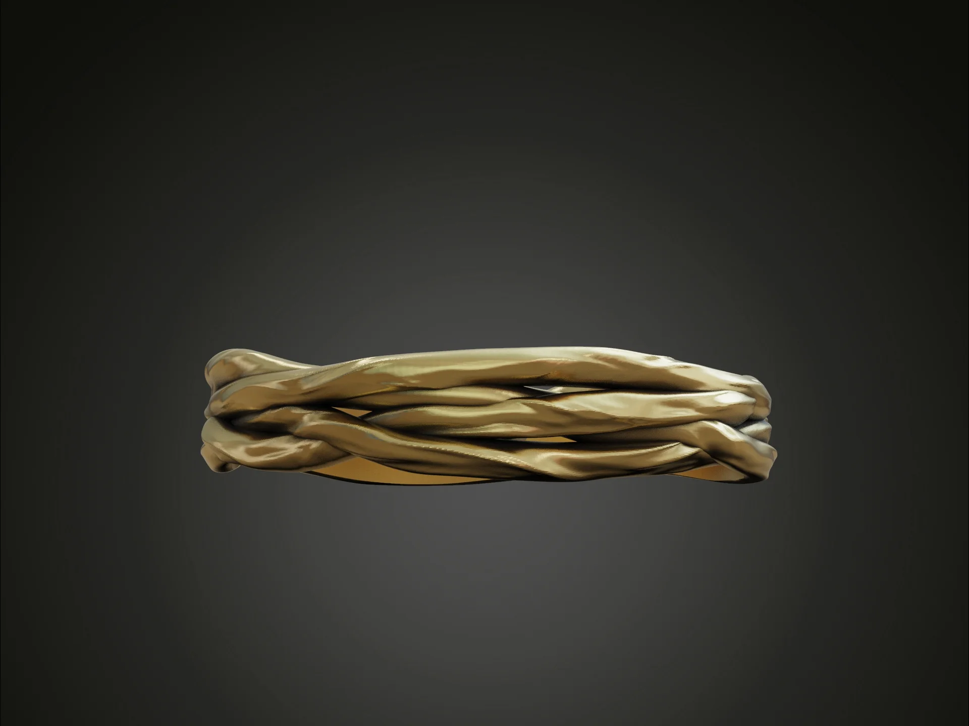 Elegant Braided Rope Wedding Band — view 3