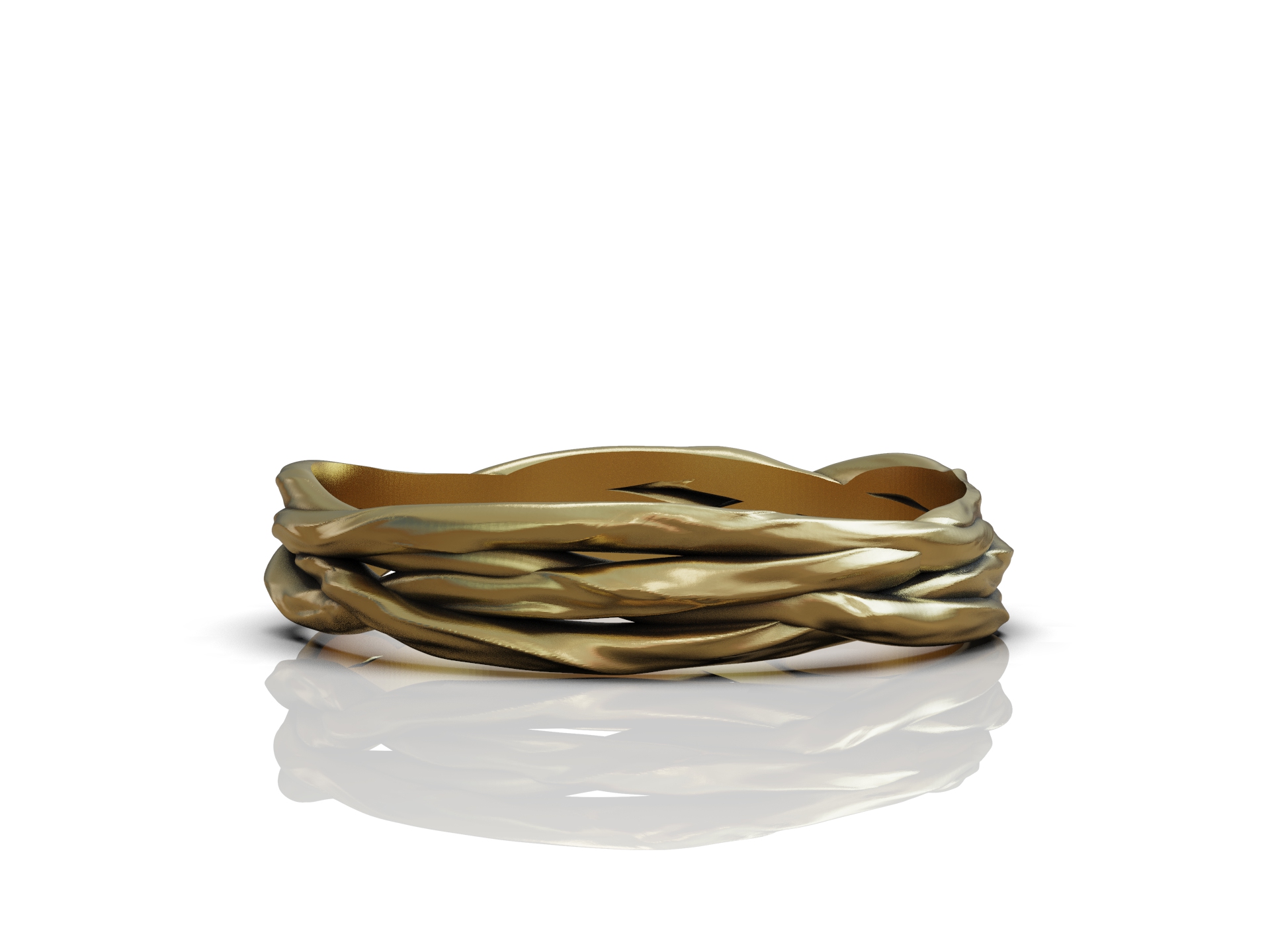 Elegant Braided Rope Wedding Band — view 6
