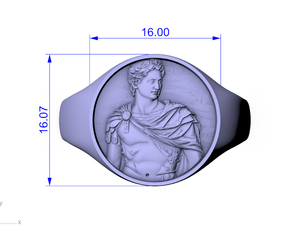 Roman Emperor Bas-Relief Signet Ring — view 7