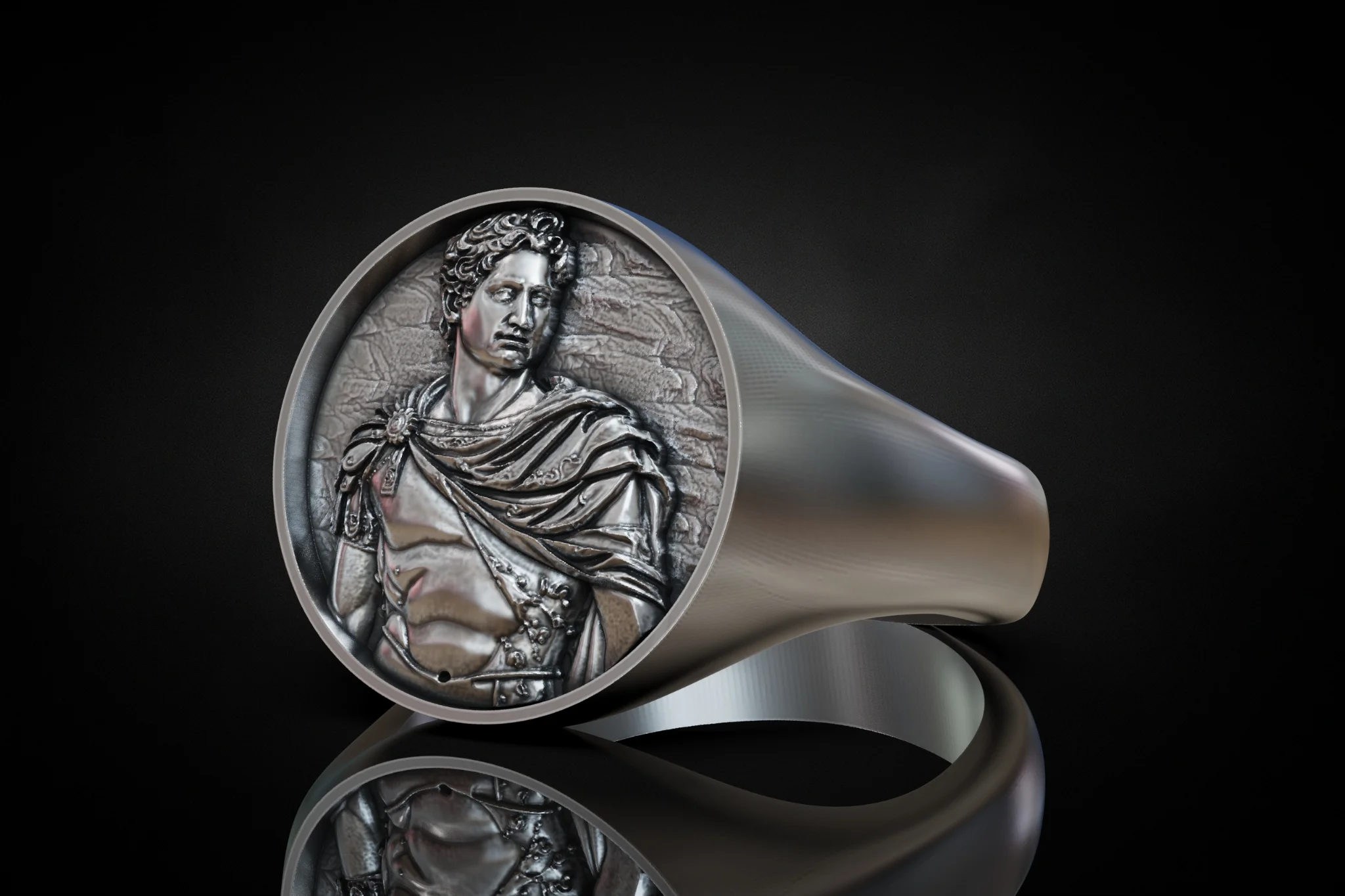 Roman Emperor Bas-Relief Signet Ring — view 3
