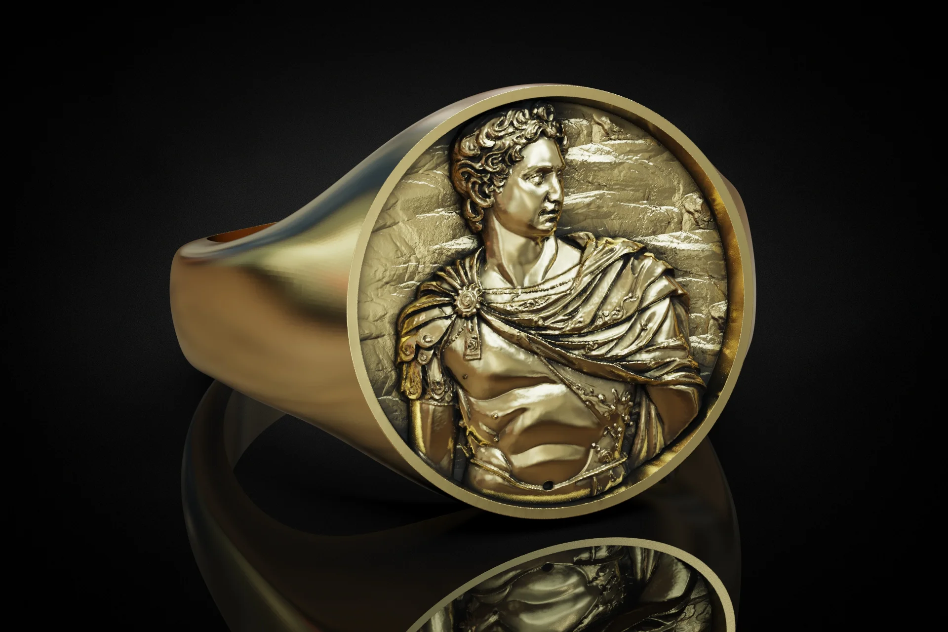 Roman Emperor Bas-Relief Signet Ring — view 4