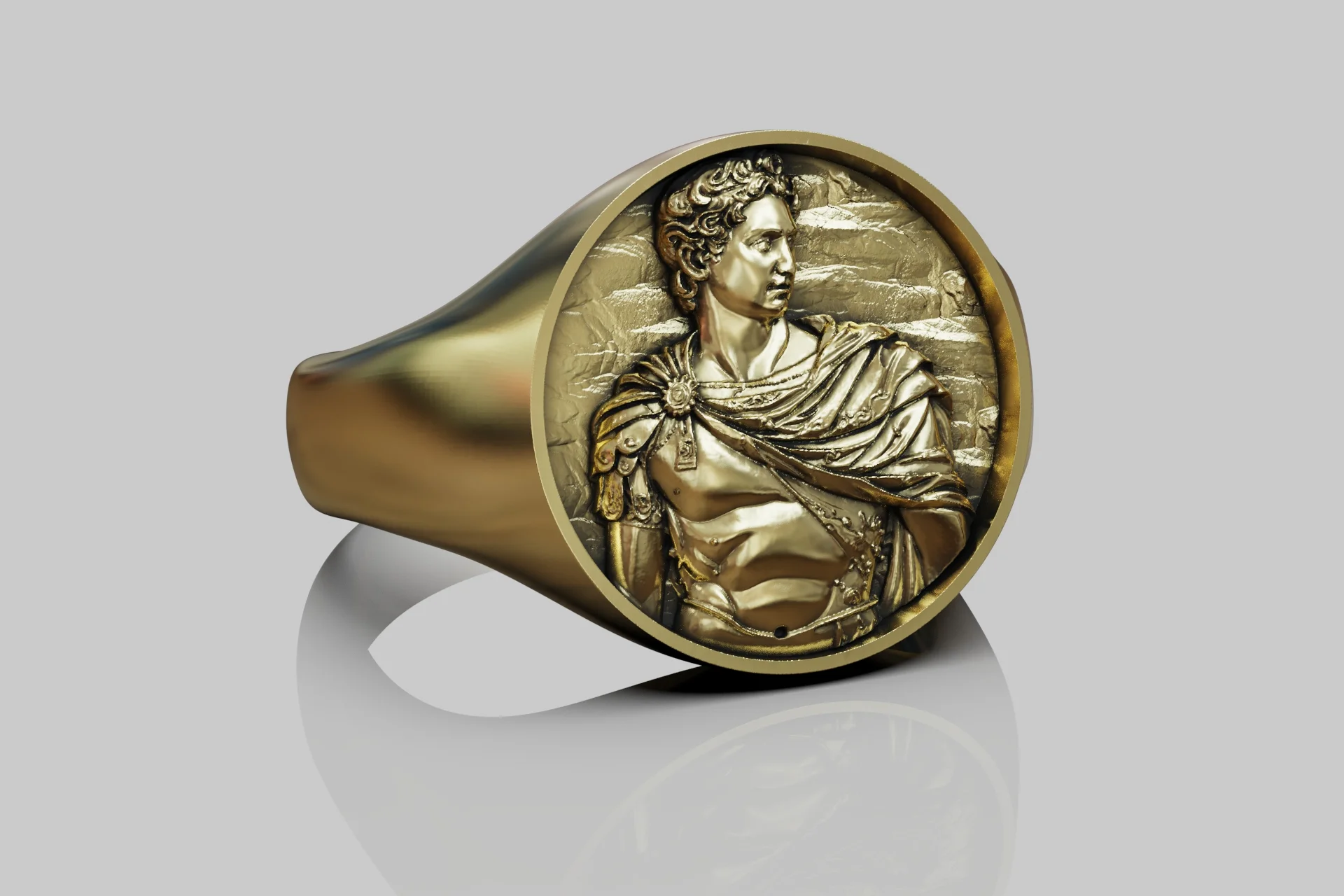 Roman Emperor Bas-Relief Signet Ring — view 5