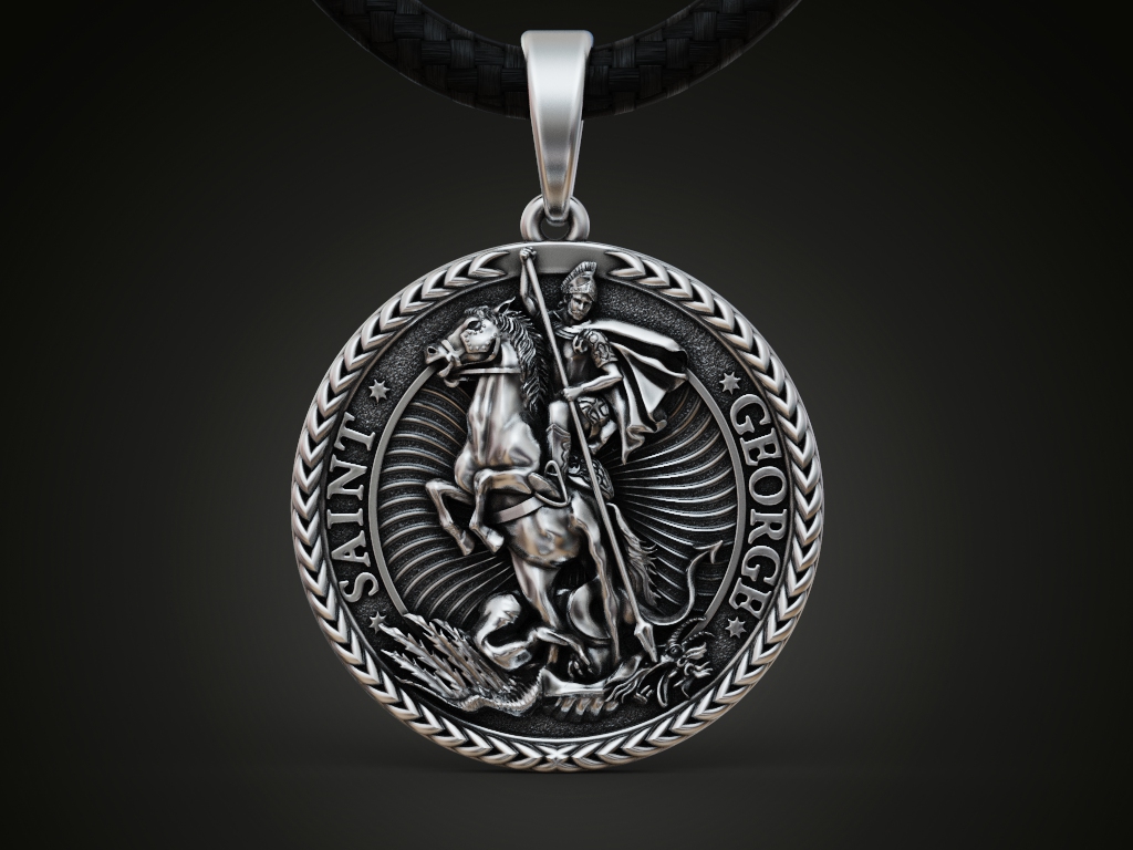 Saint George Dragon Slayer Medallion Pendant