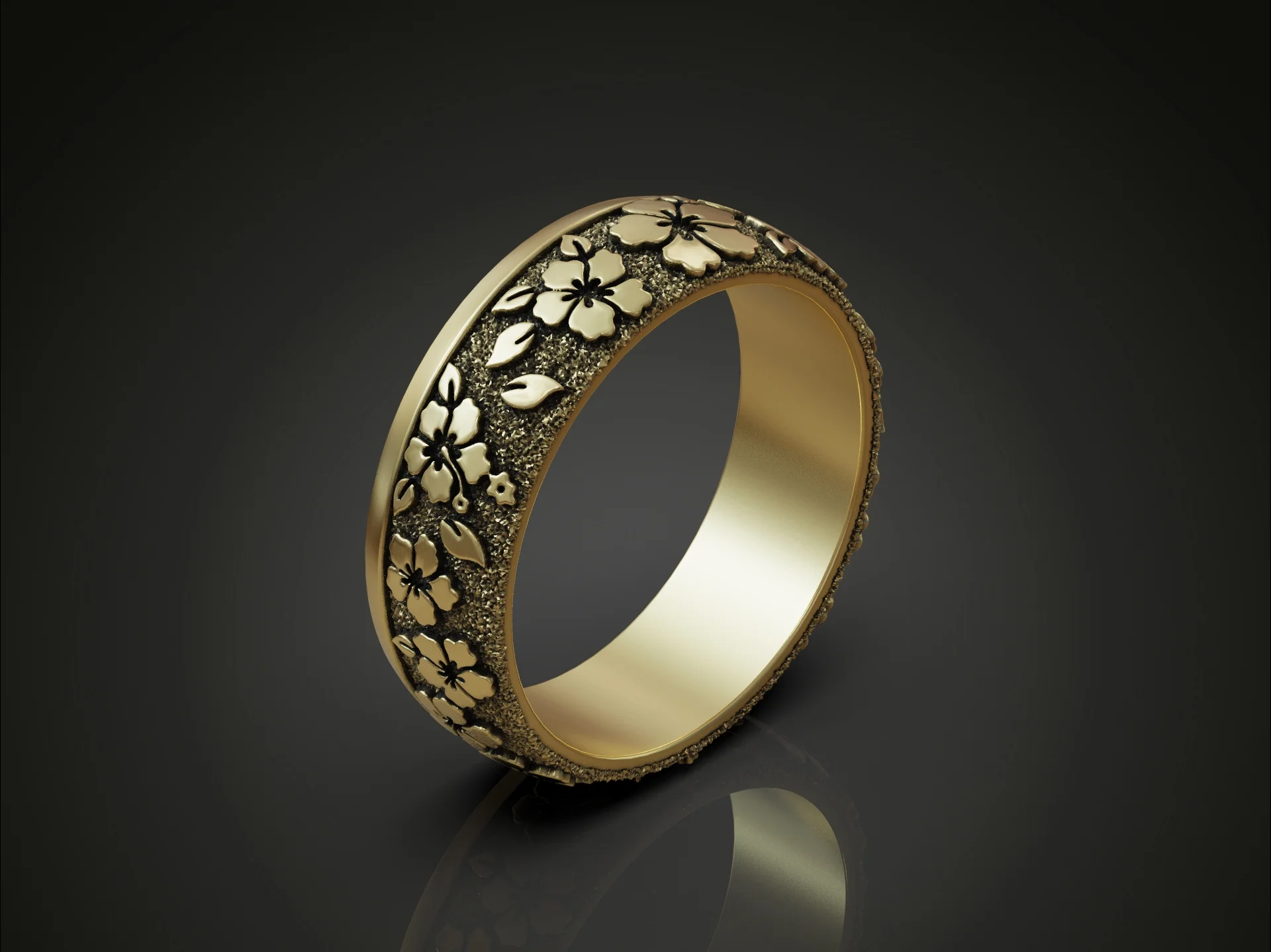Sakura Cherry Blossom Band Ring — view 6