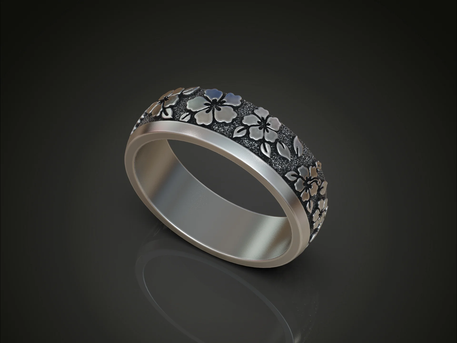 Sakura Cherry Blossom Band Ring — view 3