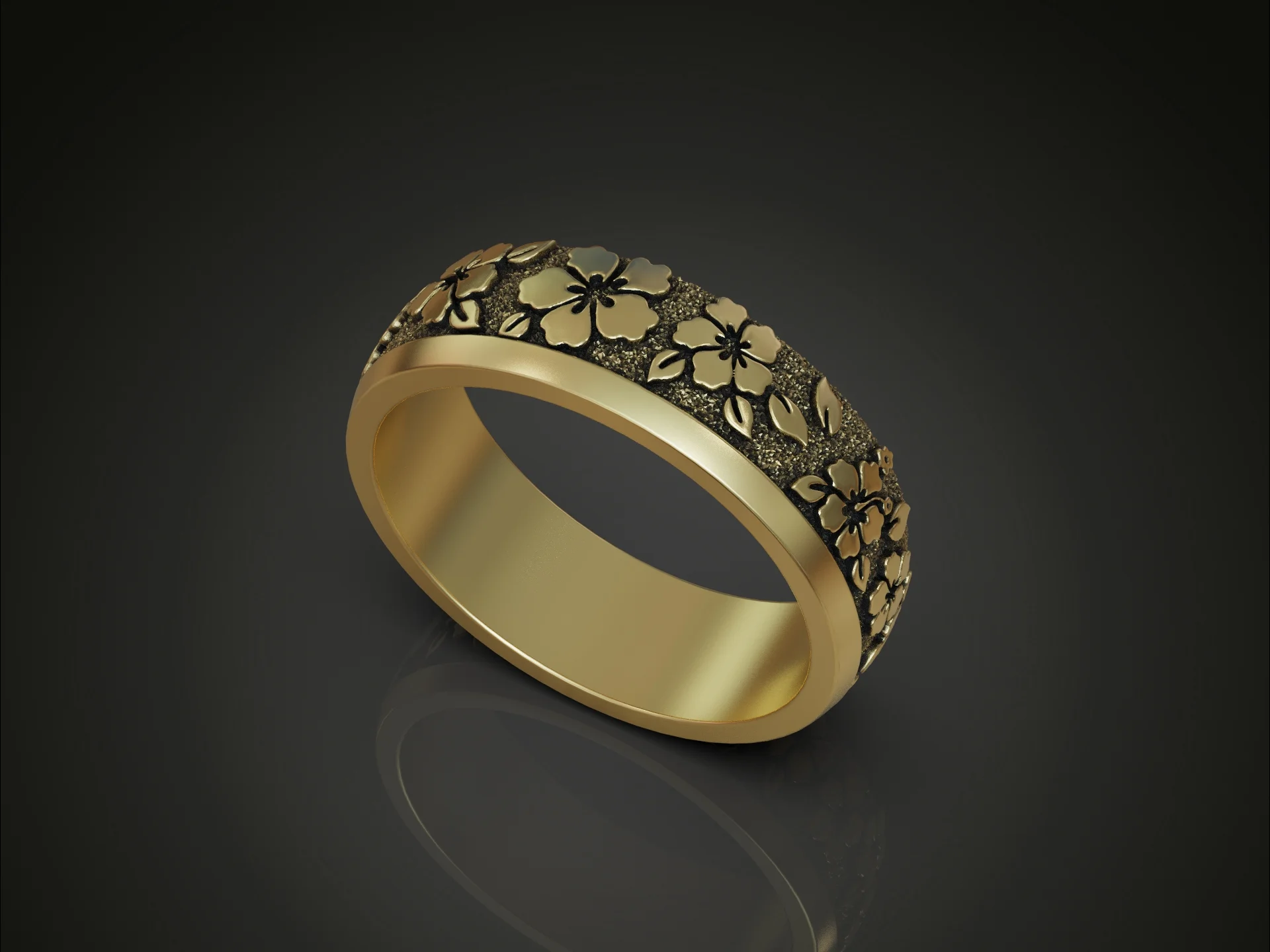 Sakura Cherry Blossom Band Ring — view 2