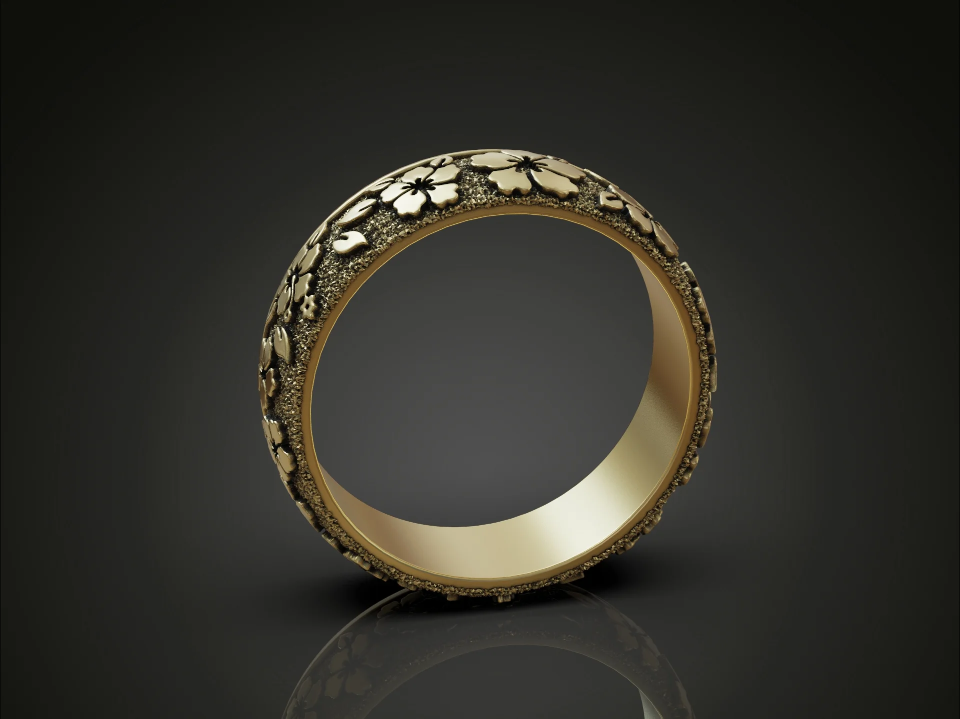 Sakura Cherry Blossom Band Ring — view 4
